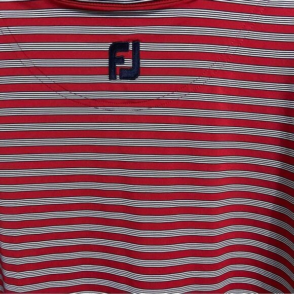 FOOTJOY Sz LG Red Stripes Golf Polo - Picture 4 of 6
